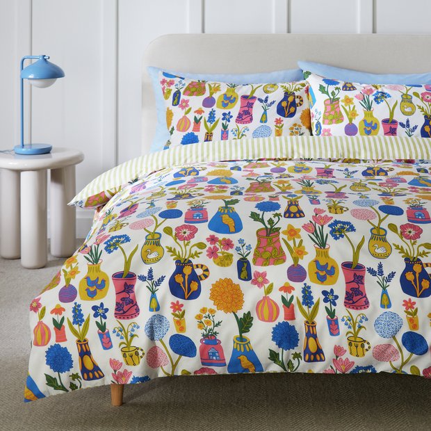 Habitat Floral Vases bedding set Single - British product