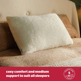Silentnight Cosy Cuddles sherpa fleece pillow L74x48cm, imported from the UK