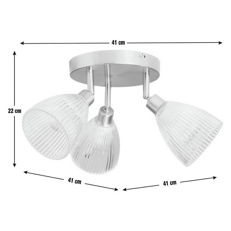 Argos Home steel 3-light ribbed spotlights chrome - British brand