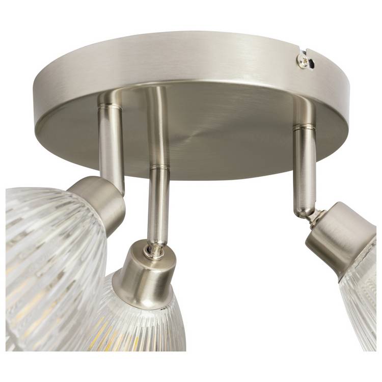 Argos Home steel 3-light ribbed spotlights chrome - British brand