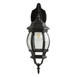 Pumpkin 8 sided black outdoor wall lantern with motion sensor (British brand)