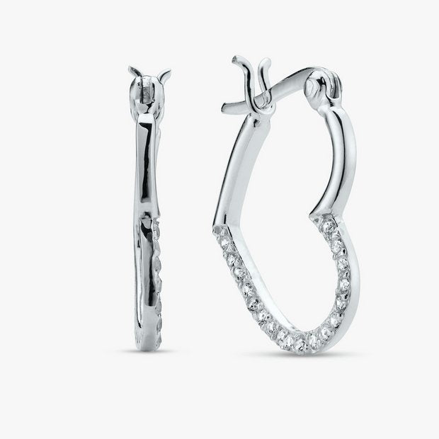 Revere sterling silver heart creole earrings - British product