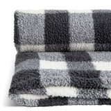 Argos Home printed fleece check throw Mono 125x150cm (British brand)