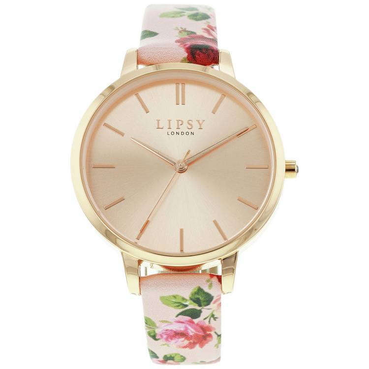 Lipsy pink floral watch and bracelet set 39mm - British product