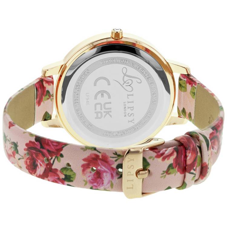 Lipsy pink floral watch and bracelet set 39mm - British product