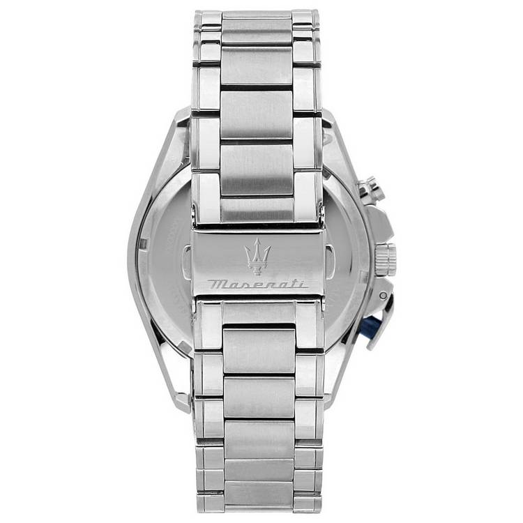 Maserati Traguardo blue dial chronograph watch stainless steel bracelet - British product