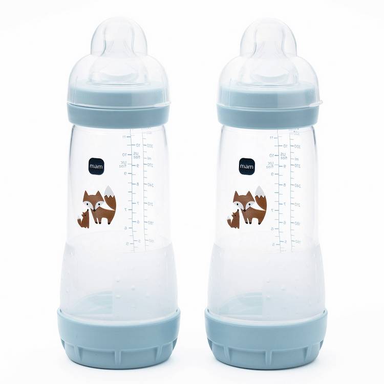 MAM baby bottles 2 pack blue 320ml, UK version