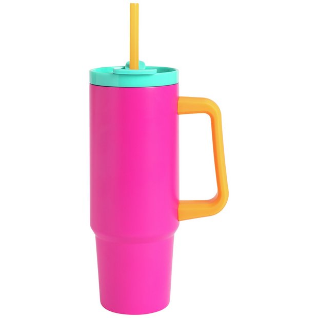 Home Bright pink travel coffee cup 880ml - British product