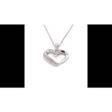 Revere sterling silver diamond heart open pendant necklace (British brand)
