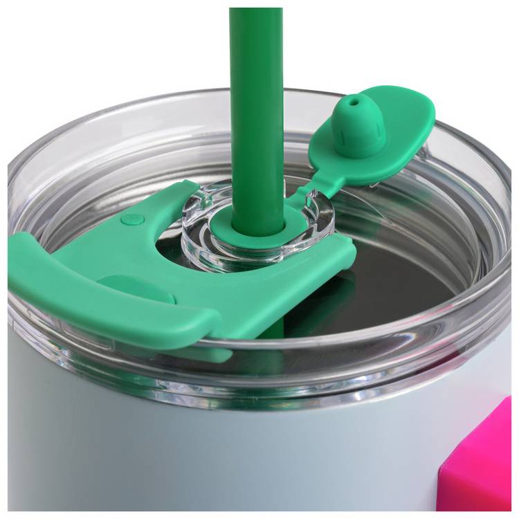 Habitat thermal travel mug pink handle blue 1182ml (British brand)