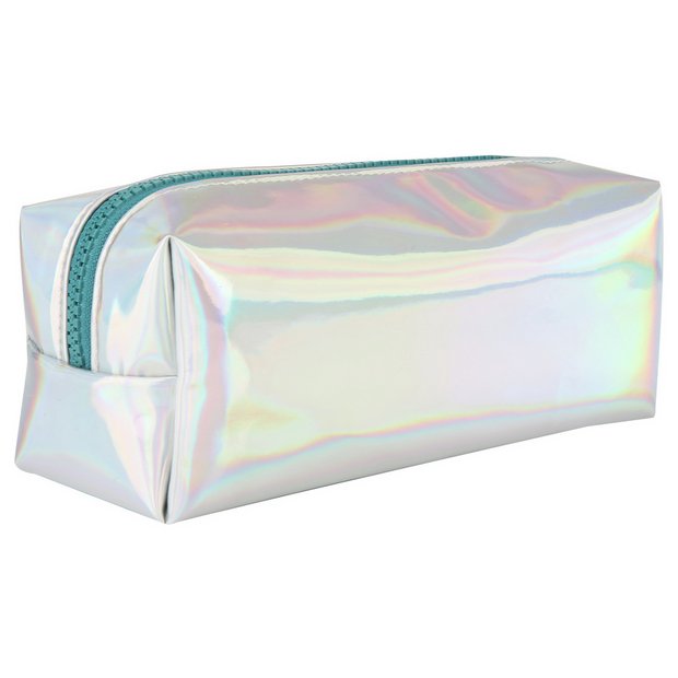 Home Sound Waves iridescent pencil case with teal zip - British product