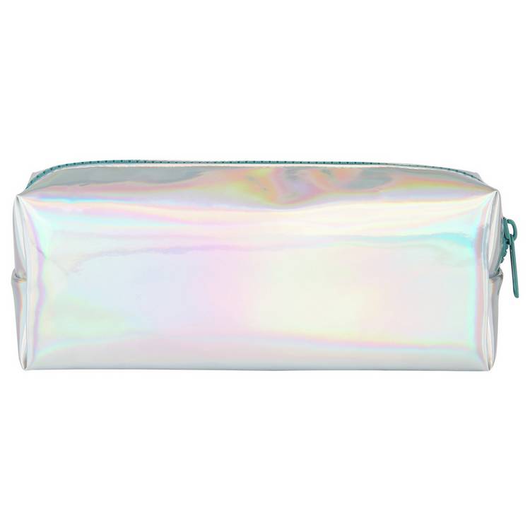 Home Sound Waves iridescent pencil case with teal zip - British product