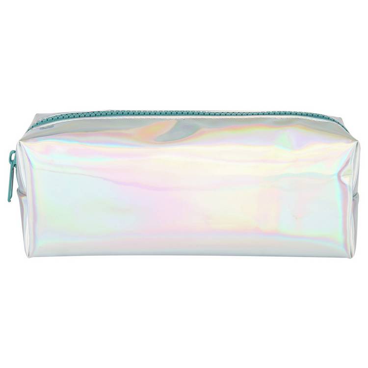 Home Sound Waves iridescent pencil case with teal zip - British product