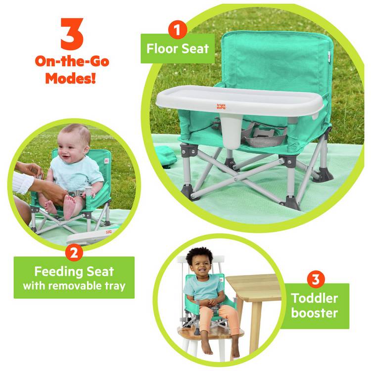 Bright Starts portable feeding booster seat Teal - British product