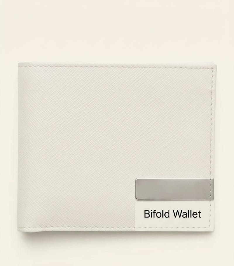 Prada Saffiano leather bifold wallet with card slots, imported from the UK