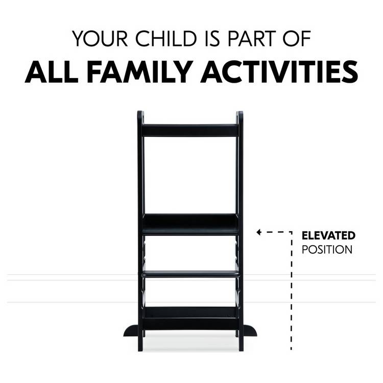 Hauck Montessori learning tower in black, UK version