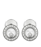 Harrods Chopard White Gold and Diamond Happy Diamonds Icons Pavé Earrings- Buy online at McGrocer