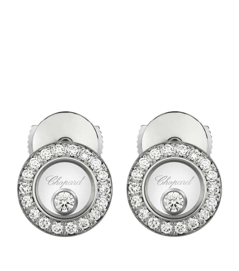 Chopard Happy Diamonds pavé earrings white gold, UK version