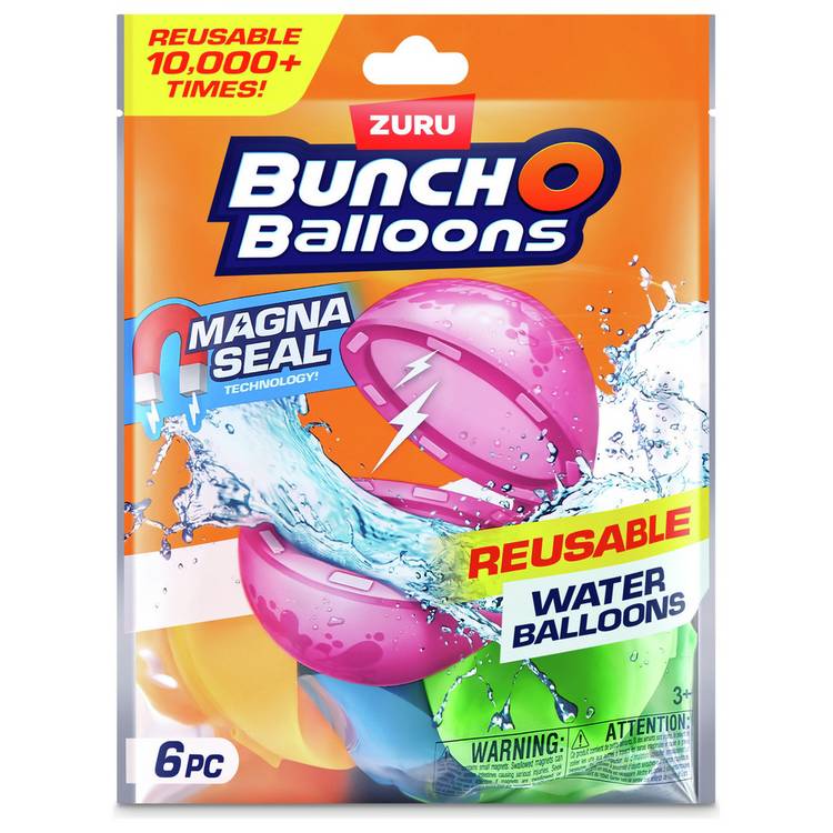 Bunch O Balloons reusable water balloons 6 pack, imported from the UK