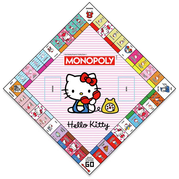 Hello Kitty Monopoly board game with Sanrio design, UK version