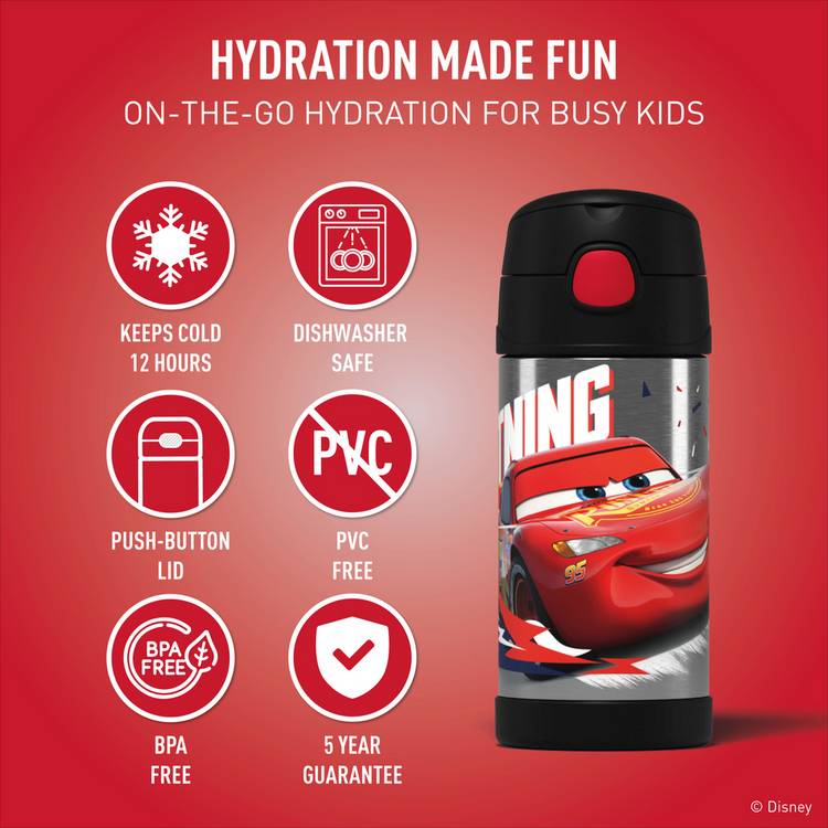 Thermos Funtainer water bottle Disney Cars 355ml - British product