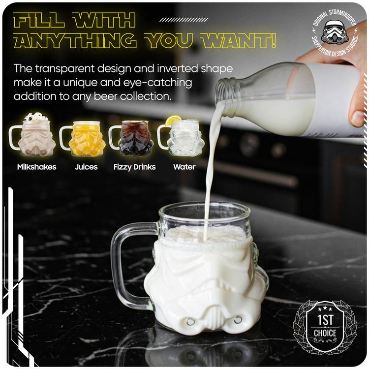 Stormtrooper 3D beer pint glass 600ml, UK version