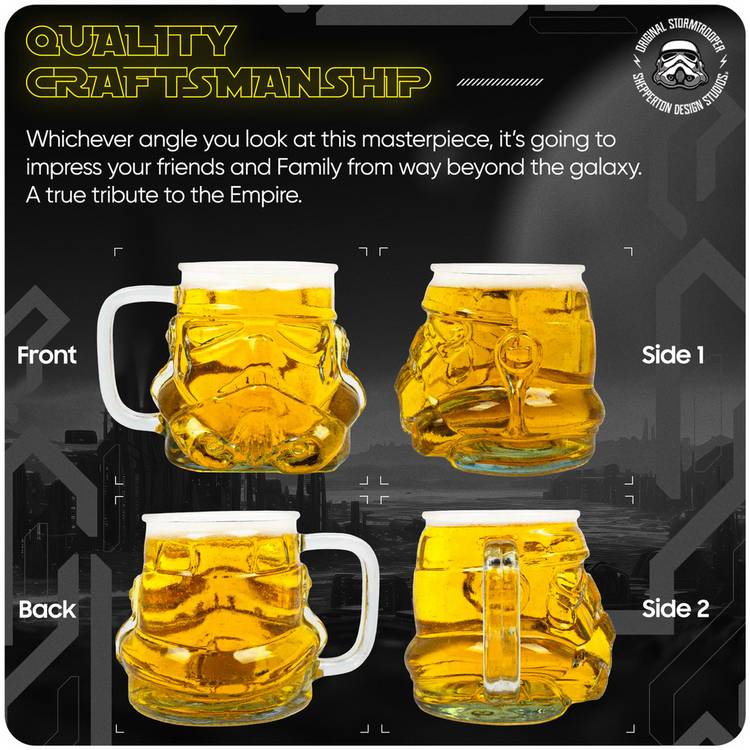 Stormtrooper 3D beer pint glass 600ml, UK version