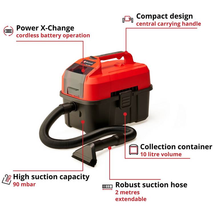 Einhell cordless wet dry vacuum cleaner 10L, imported from the UK
