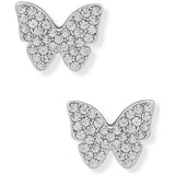 DKNY silver crystal butterfly stud earrings (British brand)