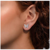DKNY silver crystal butterfly stud earrings (British brand)