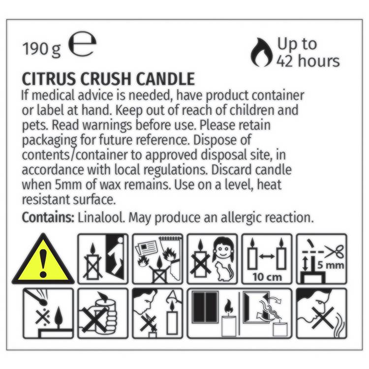 Wax Lyrical Citrus Crush candle 8.8cm - British product