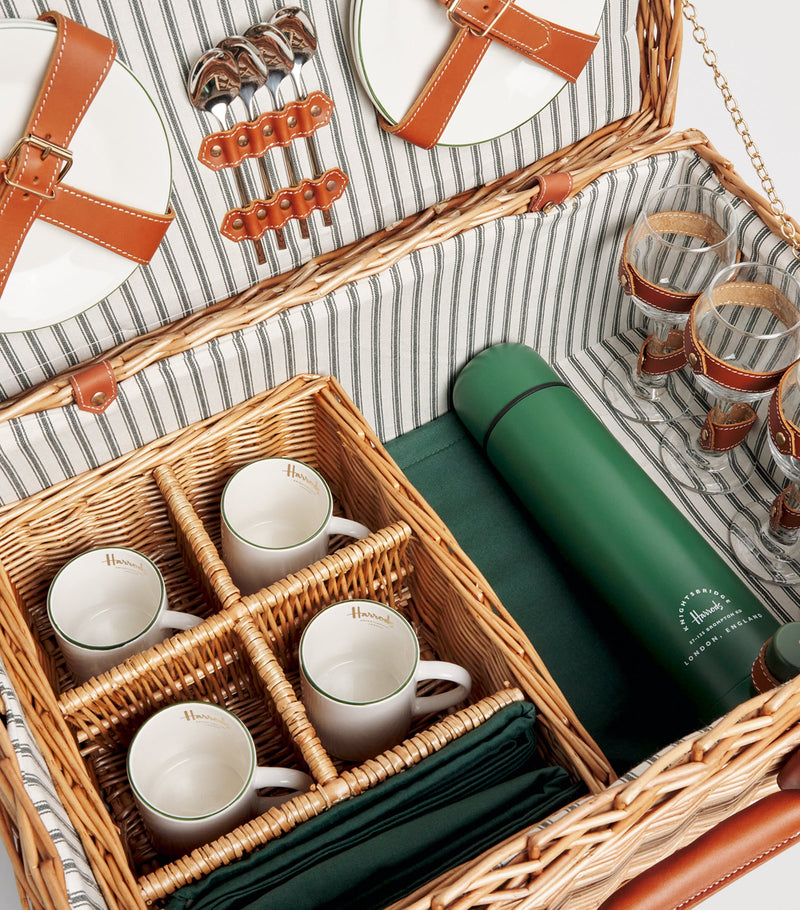 Harrods fitted picnic hamper for four (British brand)