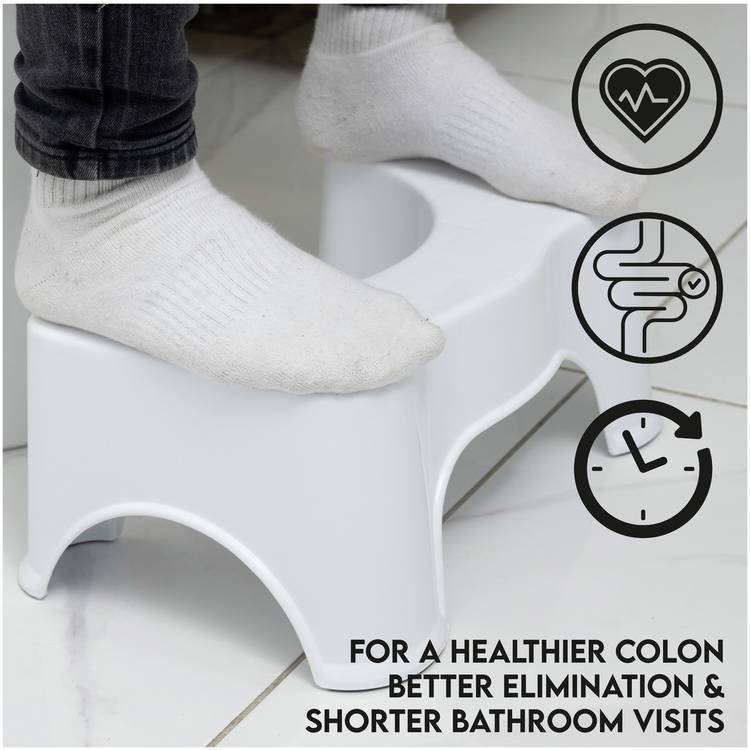 Addis white toilet stool with slip resistant grip, imported from the UK