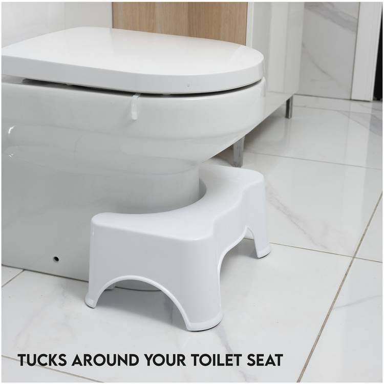 Addis white toilet stool with slip resistant grip, imported from the UK