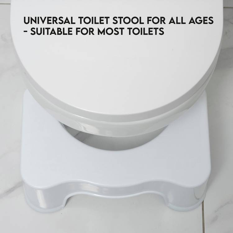 Addis white toilet stool with slip resistant grip, imported from the UK