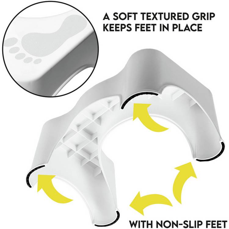 Addis white toilet stool with slip resistant grip, imported from the UK