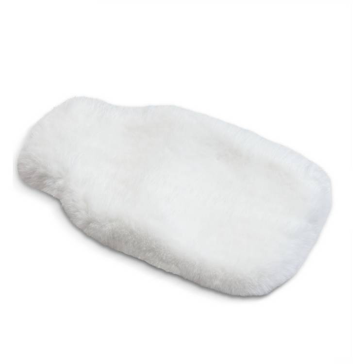 Habitat white faux fur hot water bottle (British brand)