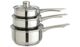 Argos Home stainless steel 3-piece saucepan set, UK version