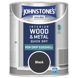 Johnstone's black eggshell paint 750ml, imported from the UK