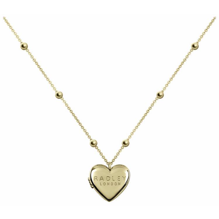 Radley heart photo locket necklace 18ct gold plated 51cm chain - British product