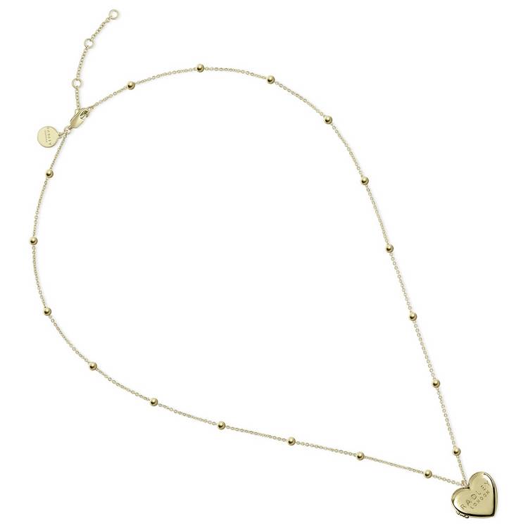 Radley heart photo locket necklace 18ct gold plated 51cm chain - British product