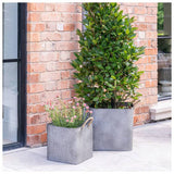 Ivyline galvanised square planters with rope handles, outdoor, British brand