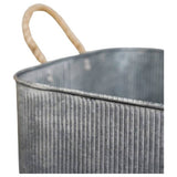 Ivyline galvanised square planters with rope handles, outdoor, British brand