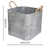 Ivyline galvanised square planters with rope handles, outdoor, British brand