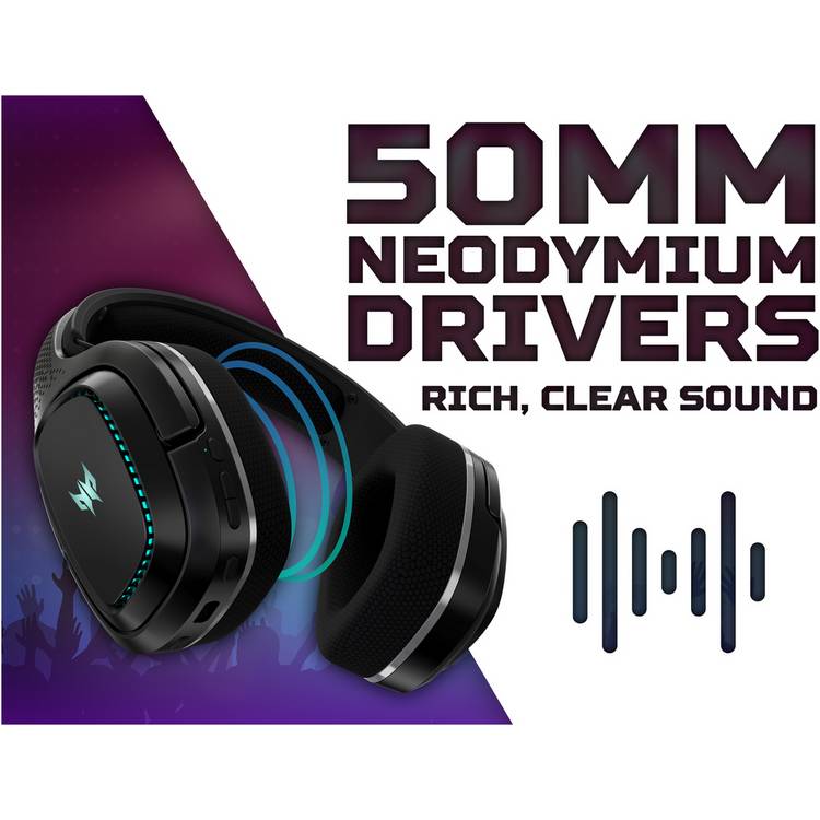 Acer Predator Galea 550 black gaming headset, imported from the UK