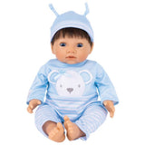 Tiny Treasures baby doll in Blue Bear Outfit 44cm, UK version