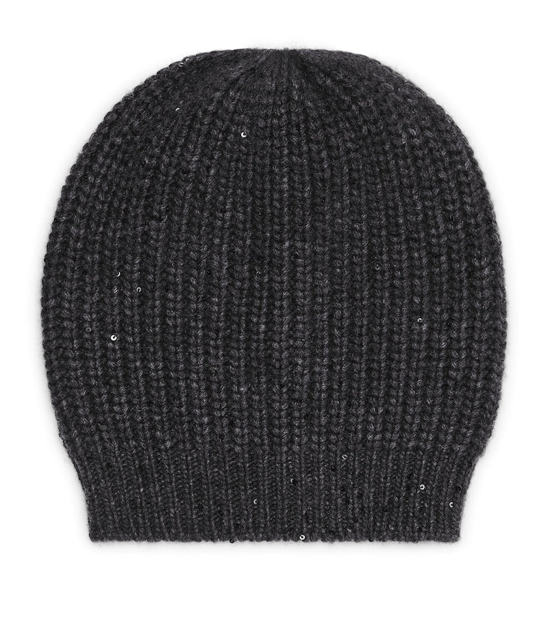 Brunello Cucinelli cashmere silk beanie paillettes - British product