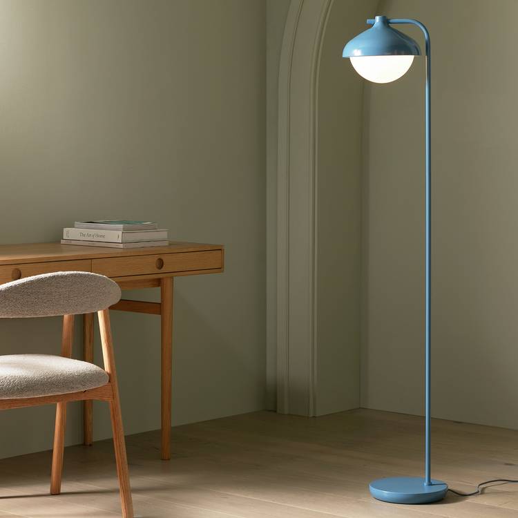 Habitat Acorn floor lamp cornflower blue 152cm tall, imported from the UK