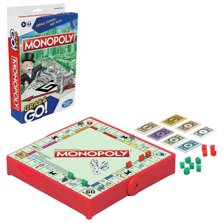 Hasbro Monopoly Grab and Go board game - British product