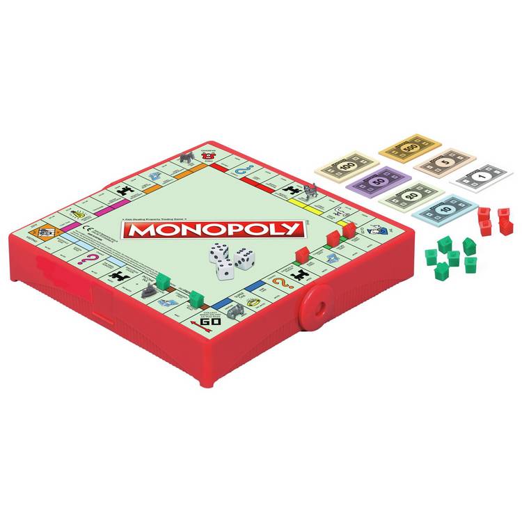 Hasbro Monopoly Grab and Go board game - British product